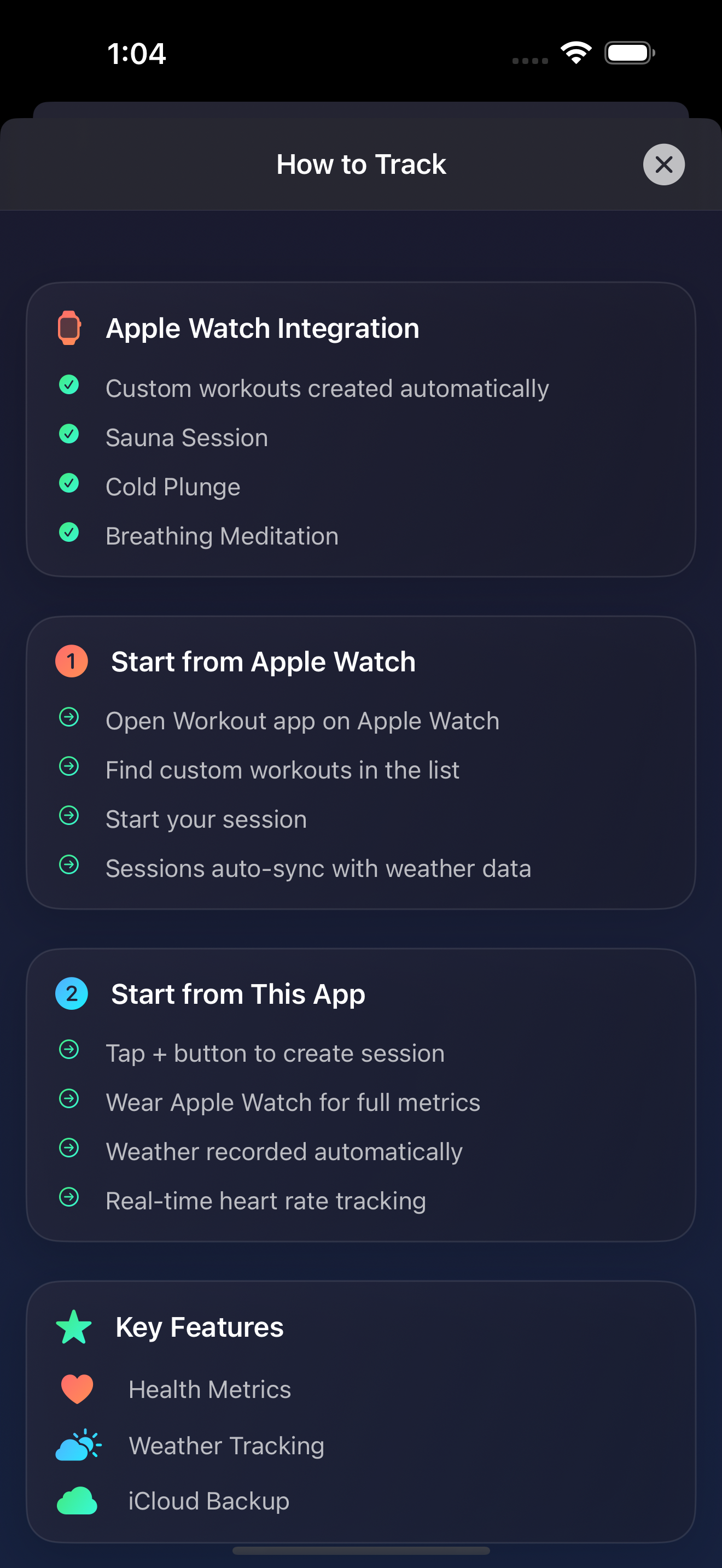 Saunavuoro how-to-track guide screen