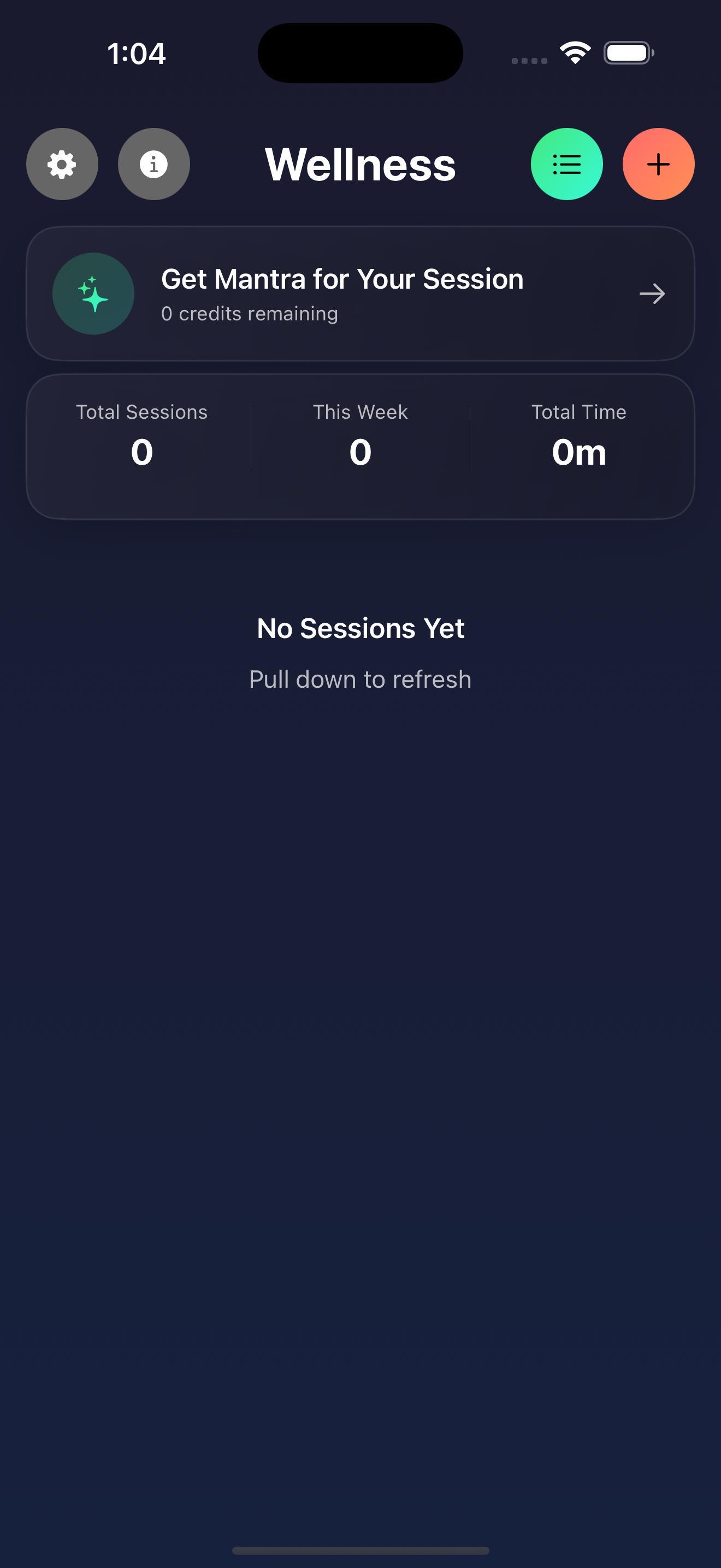 Saunavuoro dashboard before any sessions are logged